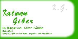 kalman giber business card